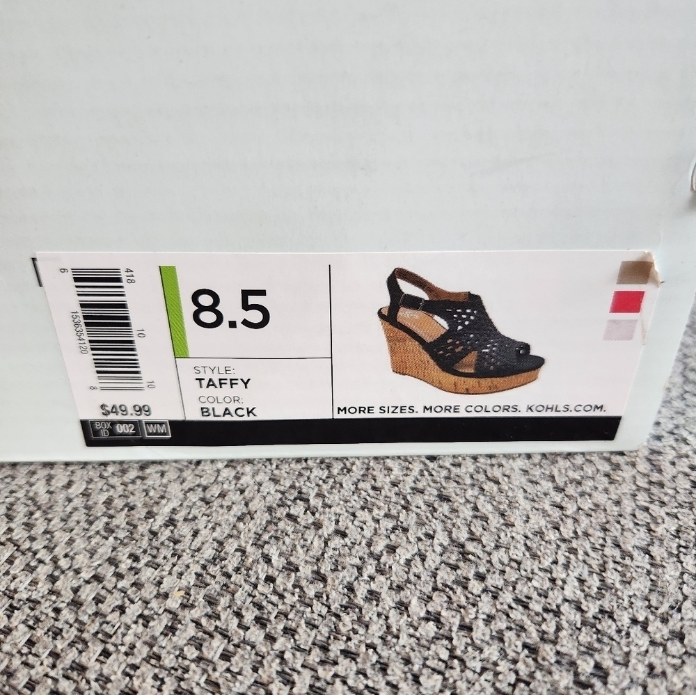 Sonoma Taffy Women's Black Woven Wedge Platform Sandals Size 8.5 - Picture 10 of 10